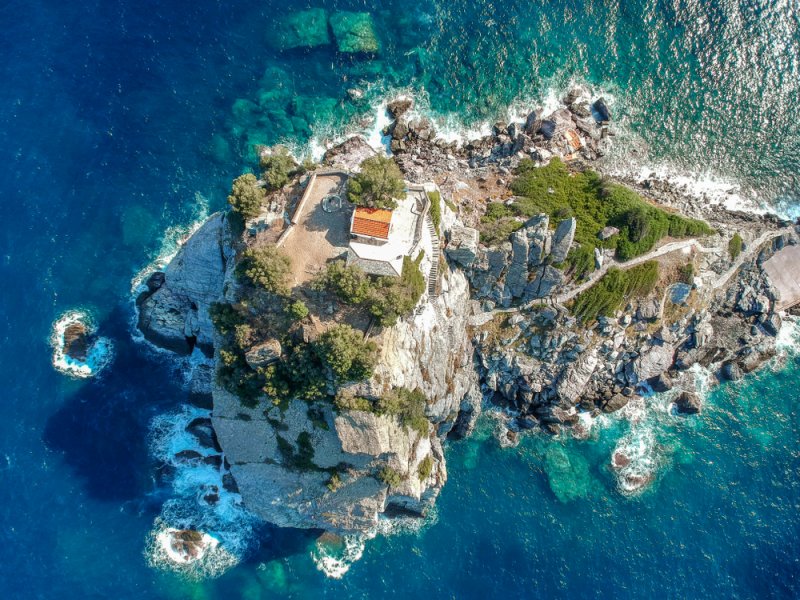 Zelený Skiathos a Skopelos, ostrov filmu Mamma Mia LETECKY
