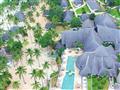 Diamonds Mapenzi Beach resort 4* - letecký pohľad na centrálnu budovu resortu a piesočnú pláž pod ko