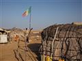 Senegalská vlajka trepotá v suchom vzduchu