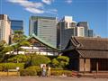 Historické cisárske záhrady kontrastujúce s modernými mrakodrapmi v centre Tokia. foto: Eva Andrejco