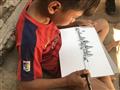 Vietnam - Kambodža - dieťa kreslí obraz