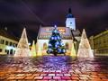 Advent v Záhrebe - kostol a vianočné stromčeky