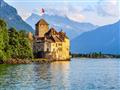, autobusový poznávací zájazd, Švajčiarsky okruh, Ženevské jazero, hrad Chillon